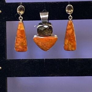 John Lee Earring & pendant set